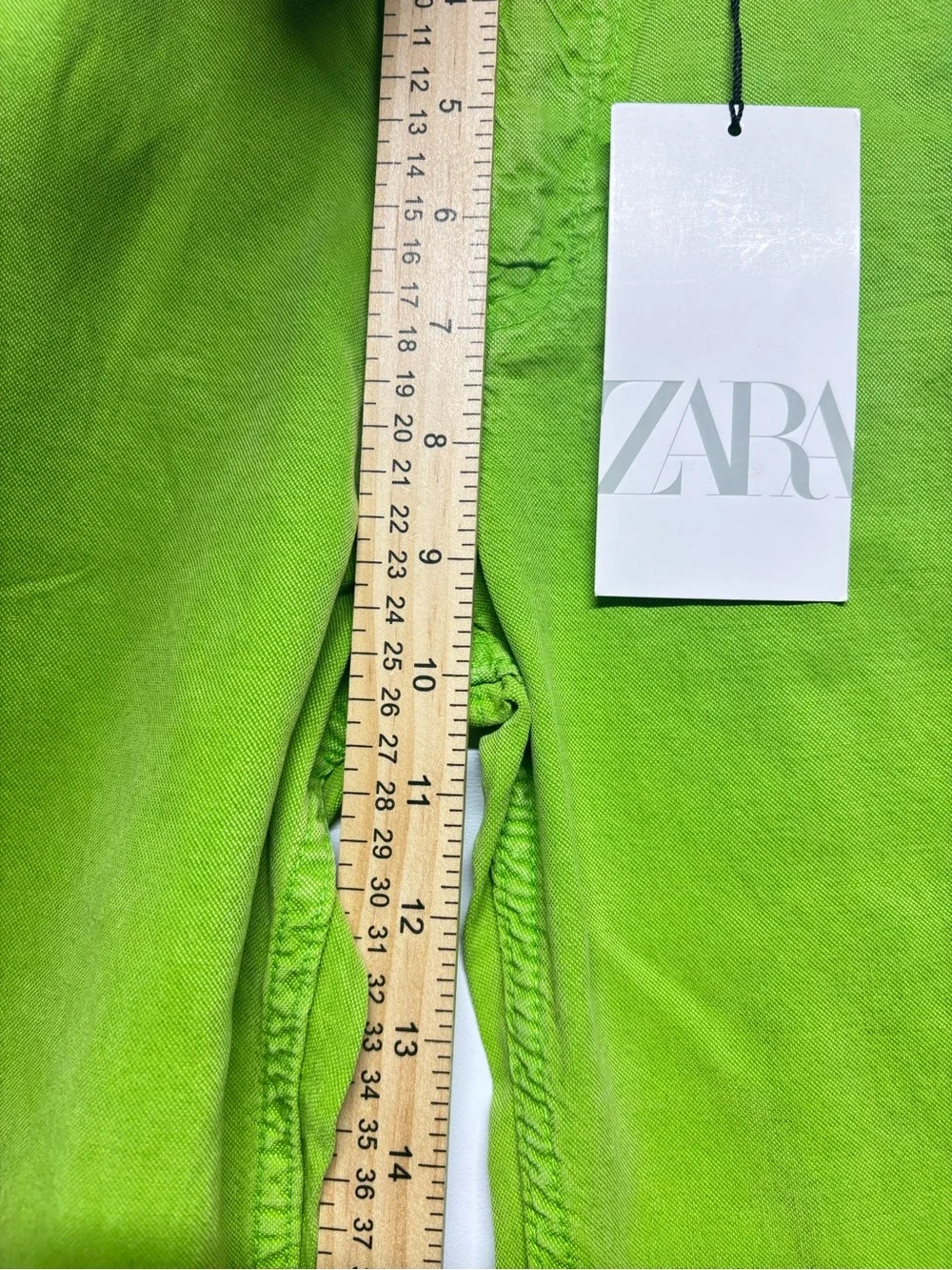 ✨Zara Women’s Mid-Rise Full Length Wide Leg Pants Lime Green Size 2
